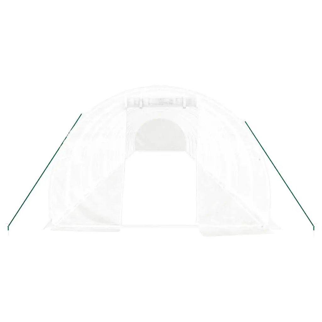 Greenhouse Steel Frame White 16x3x2m 48m² Plant Garden Protection Cover