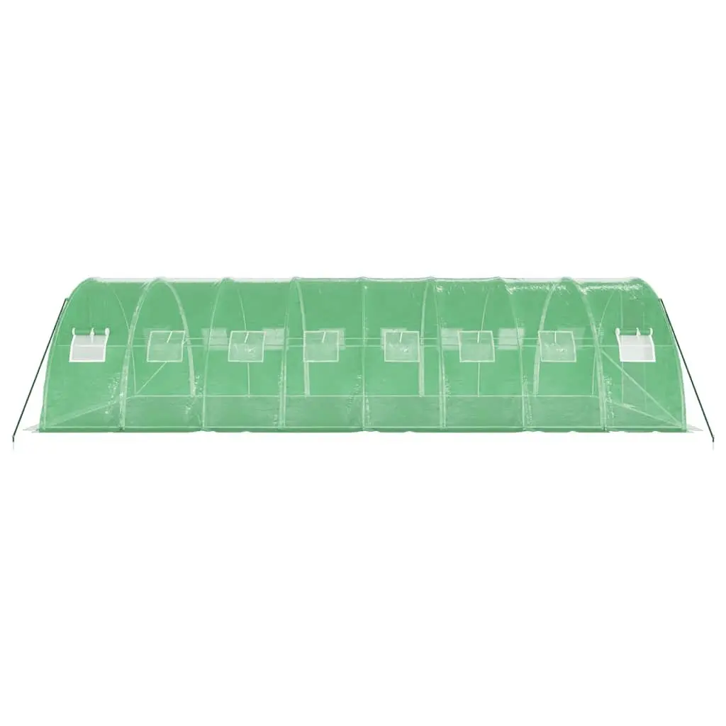 Greenhouse Steel Frame PE Cover 8x4x2m Green