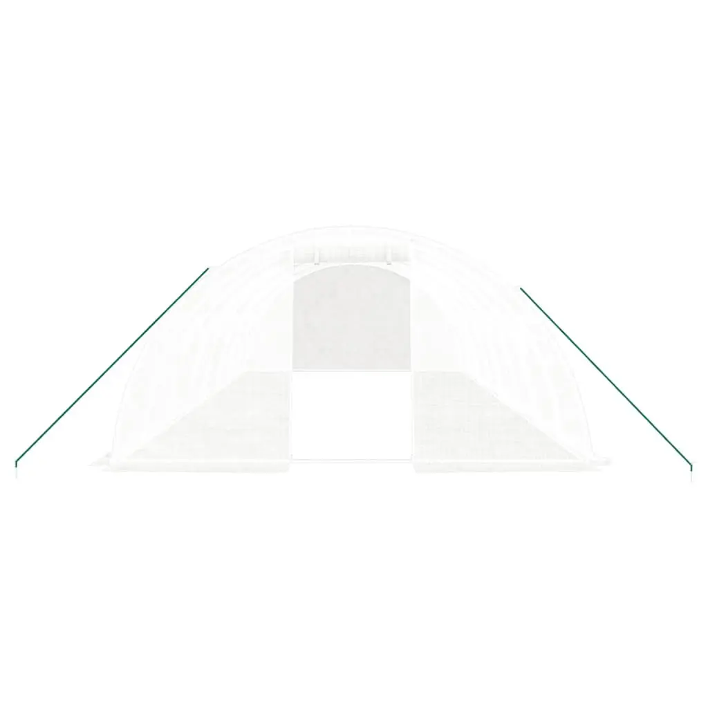 Greenhouse 32m² Steel Frame White 8x4x2m Garden Plant House UV Protection