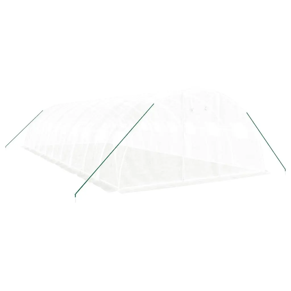 Greenhouse PE Cover White Steel Frame 10x4x2m
