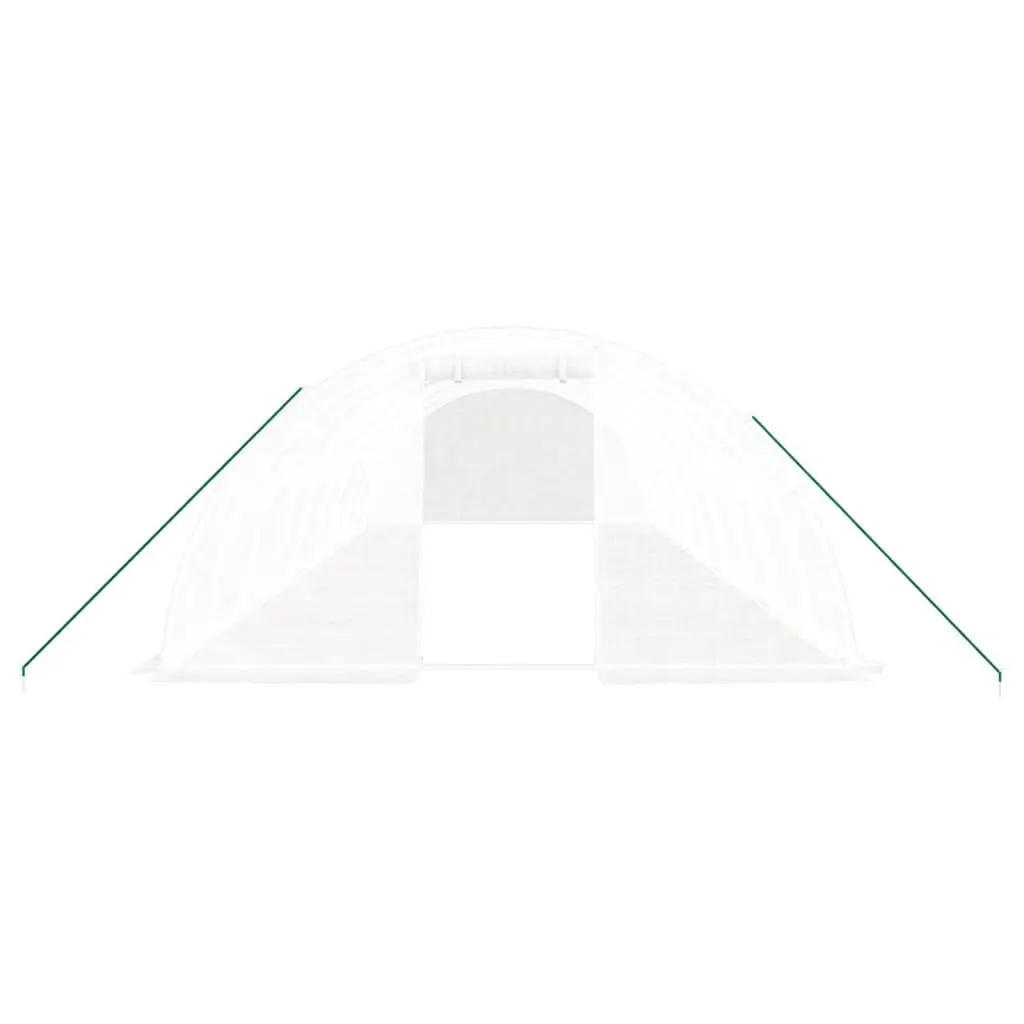 Greenhouse PE Cover White Steel Frame 10x4x2m