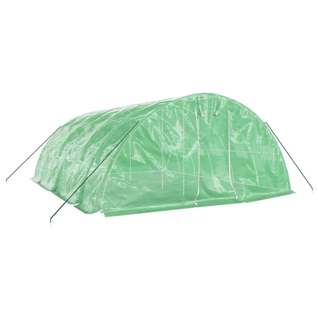 Greenhouse Spacious 6x5x2.3m Durable Steel Frame PE Cover Green
