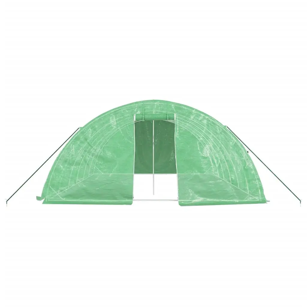 Greenhouse Spacious 6x5x2.3m Durable Steel Frame PE Cover Green