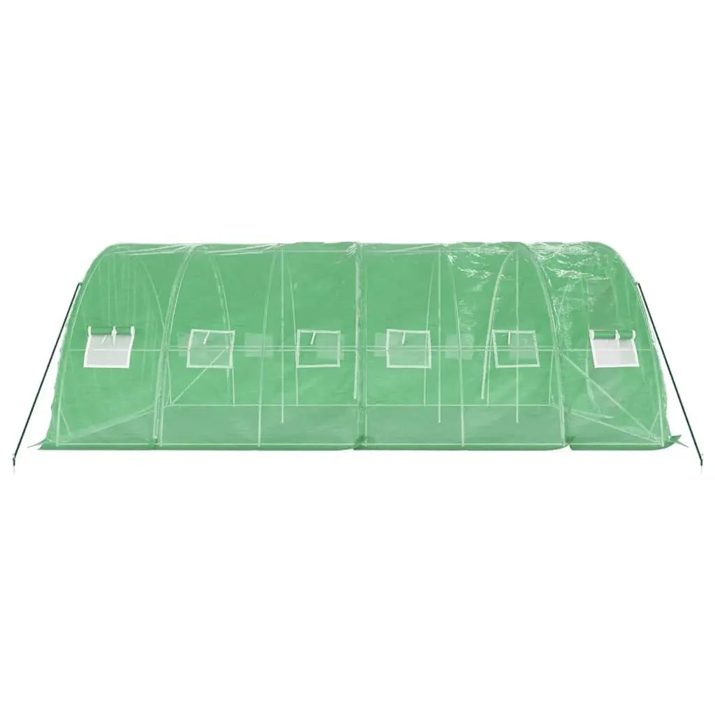 Greenhouse Spacious 6x5x2.3m Durable Steel Frame PE Cover Green