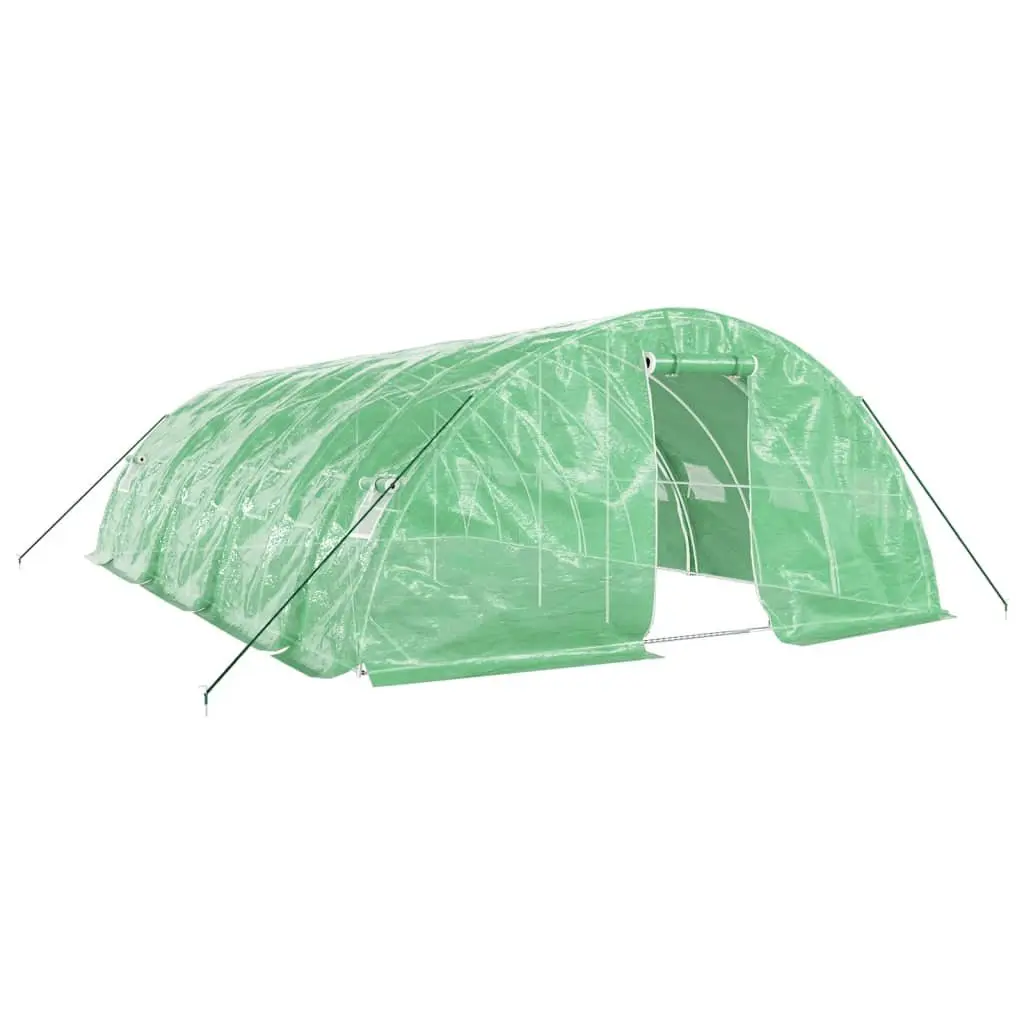 Greenhouse Steel Frame Roll-Up Door Mesh Windows 8x5x2.3m