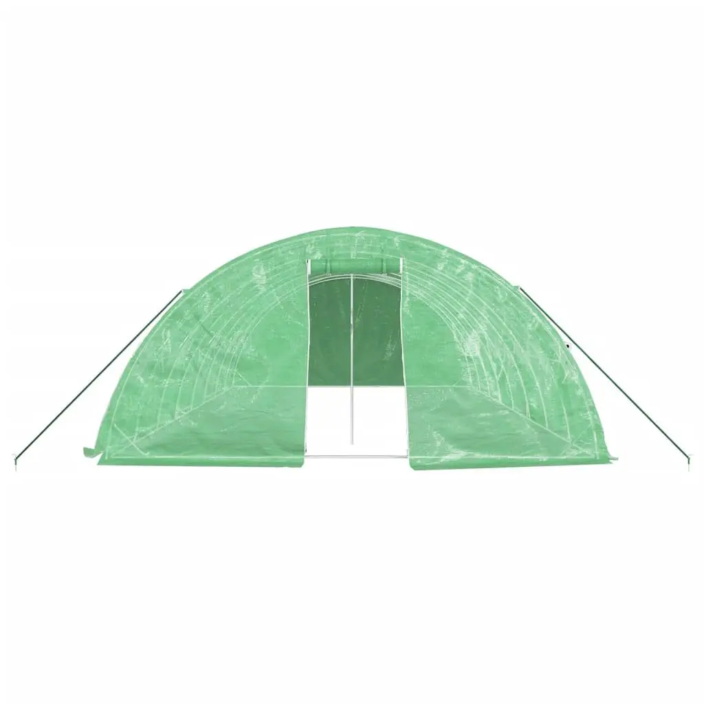 Greenhouse Steel Frame Roll-Up Door Mesh Windows 8x5x2.3m