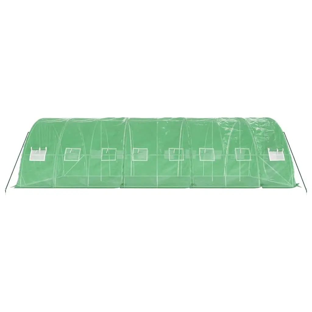Greenhouse Steel Frame Roll-Up Door Mesh Windows 8x5x2.3m