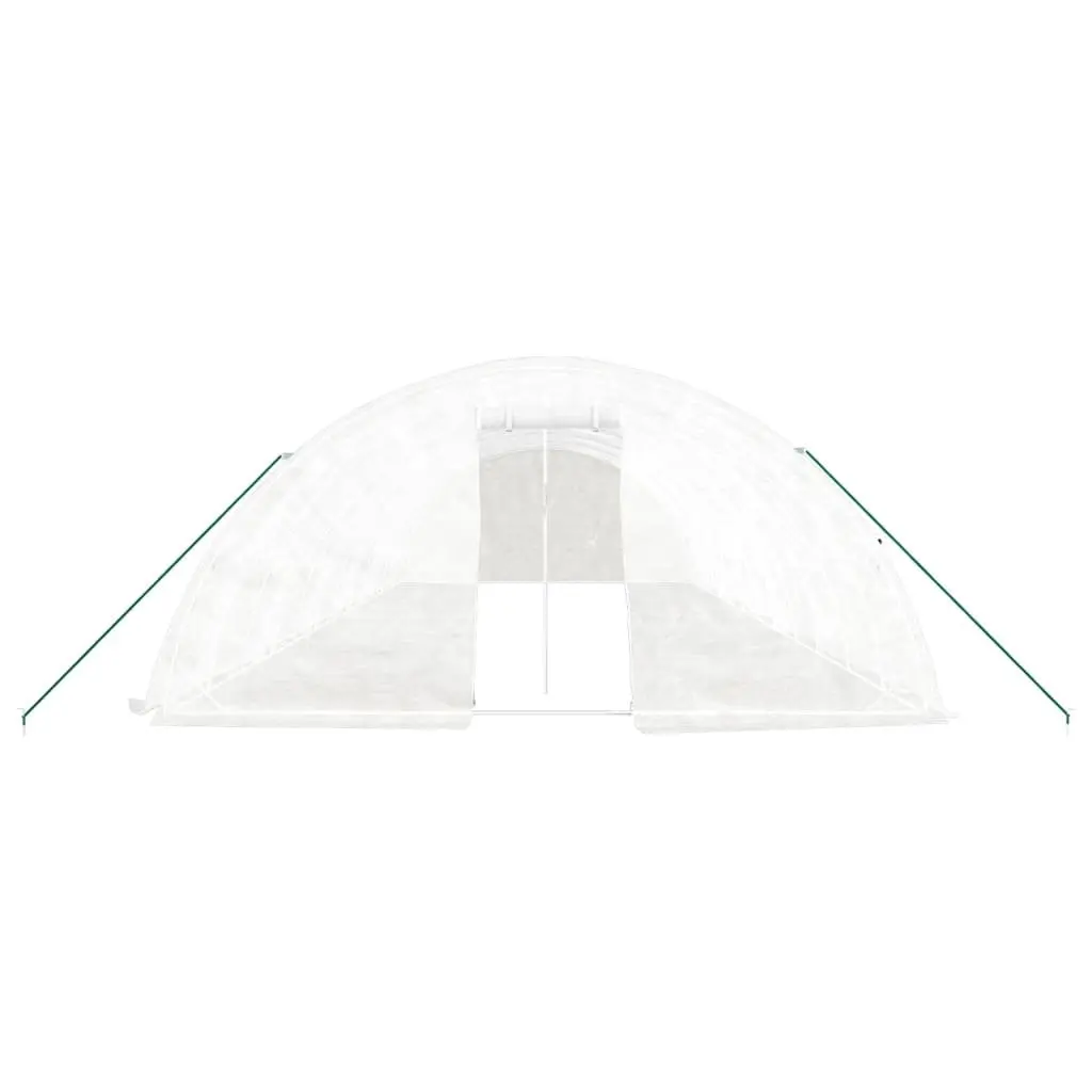 Greenhouse Steel Frame PE Cover 12x5x2.3m White
