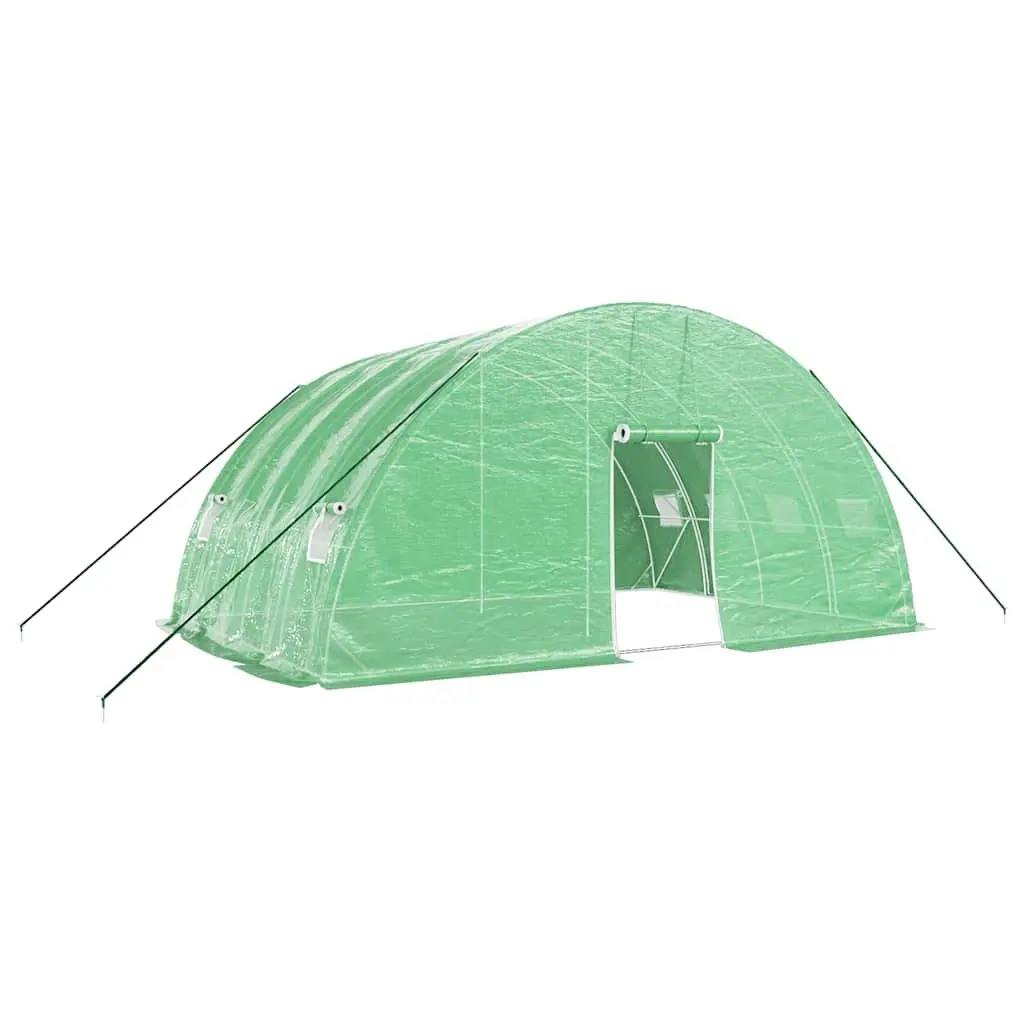 Greenhouse 6x4x2.85m PE Cover Steel Frame Garden Plant House 24m² Green