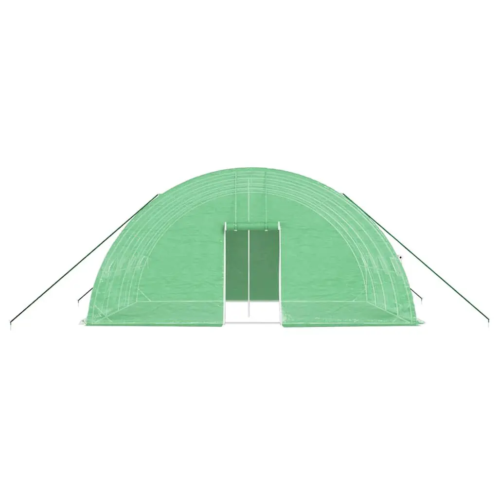 Greenhouse 6x4x2.85m PE Cover Steel Frame Garden Plant House 24m² Green