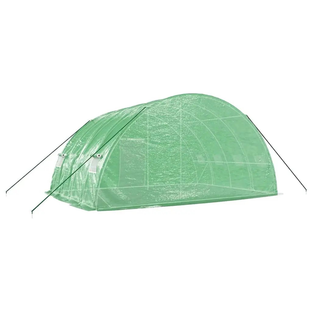 Greenhouse 6x4x2.85m PE Cover Steel Frame Garden Plant House 24m² Green