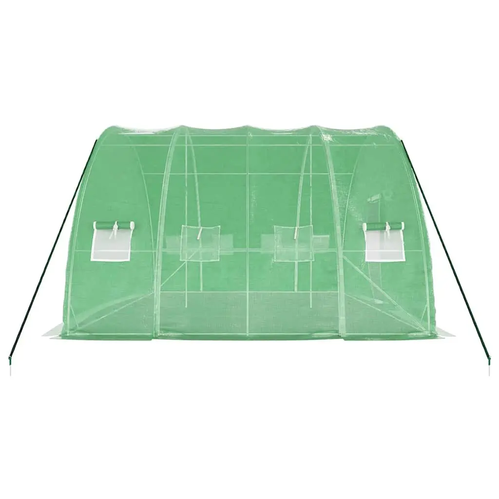 Greenhouse 6x4x2.85m PE Cover Steel Frame Garden Plant House 24m² Green