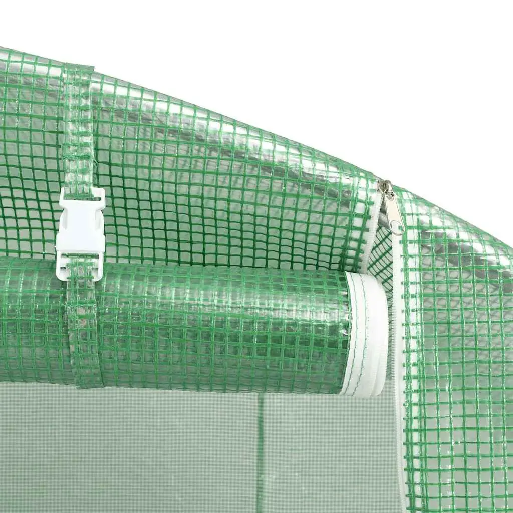 Greenhouse 6x4x2.85m PE Cover Steel Frame Garden Plant House 24m² Green