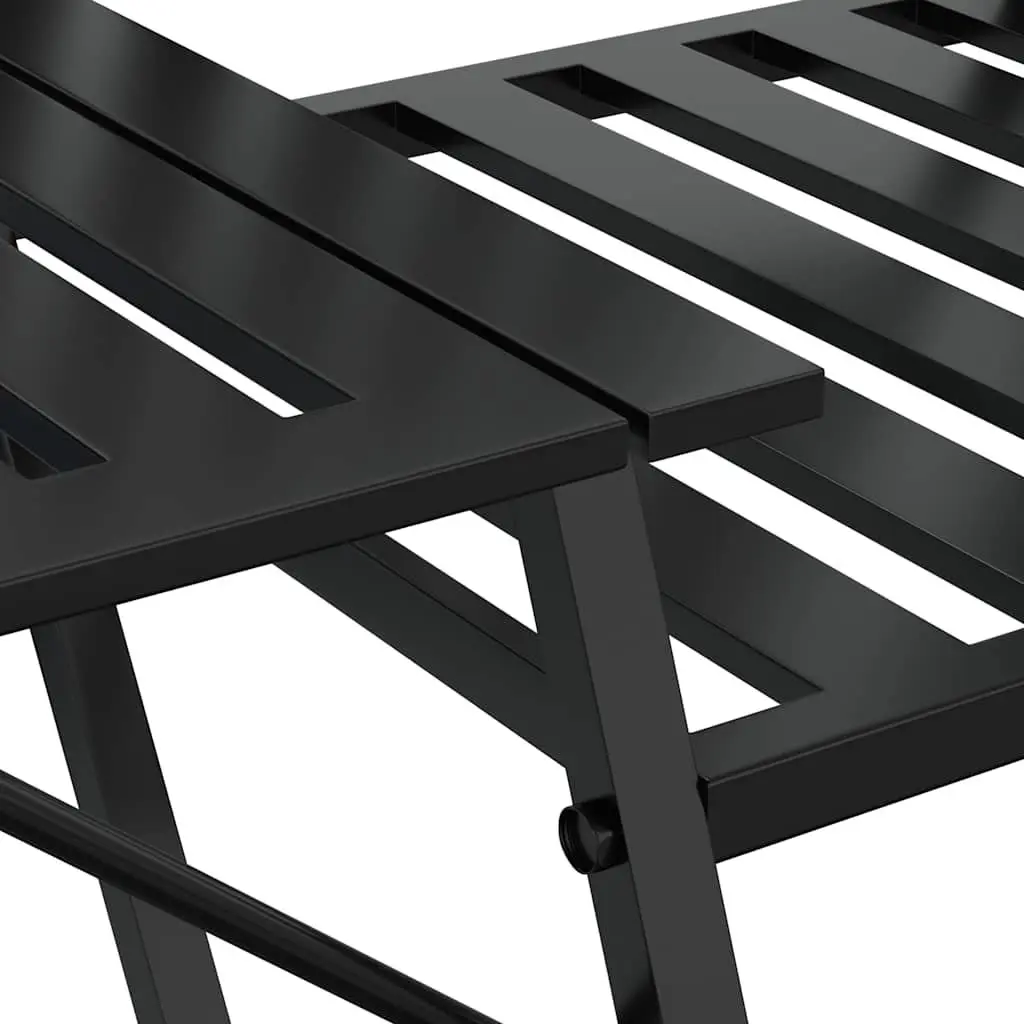 2-Seater Garden Bench 165cm Outdoor Seating Steel Black Patio Furniture