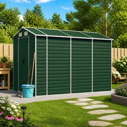 Your Ideal Green Garden Shed 191x300x198 cm for Outdoor Needs