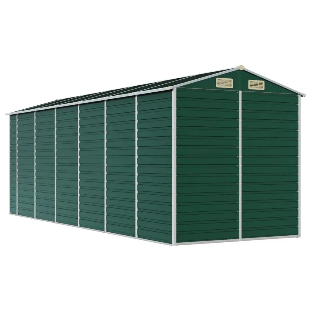 Outdoor Storage Shed Green Metal 191x555x198cm Galvanised Steel Tool House