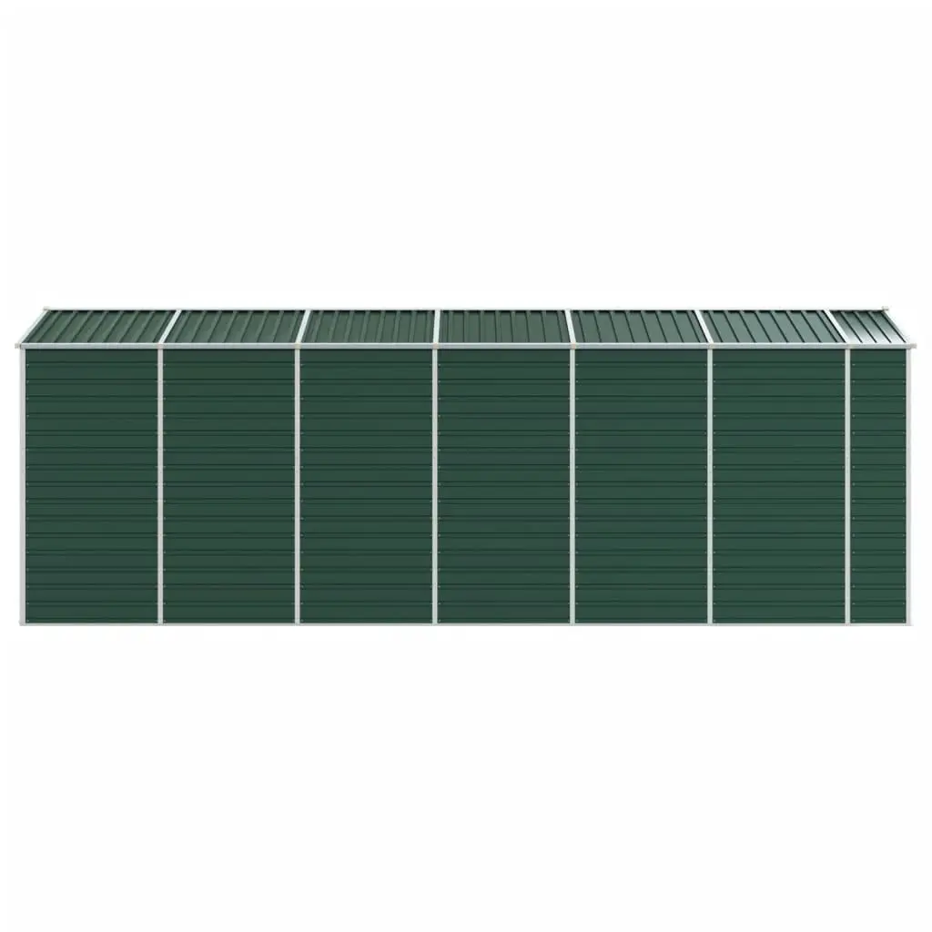 Outdoor Storage Shed Green Metal 191x555x198cm Galvanised Steel Tool House