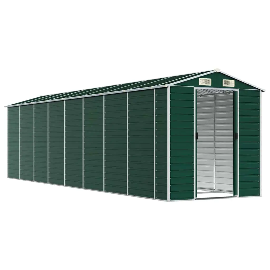 Outdoor Storage Shed Green Galvanised Steel Durable 191x725x198cm