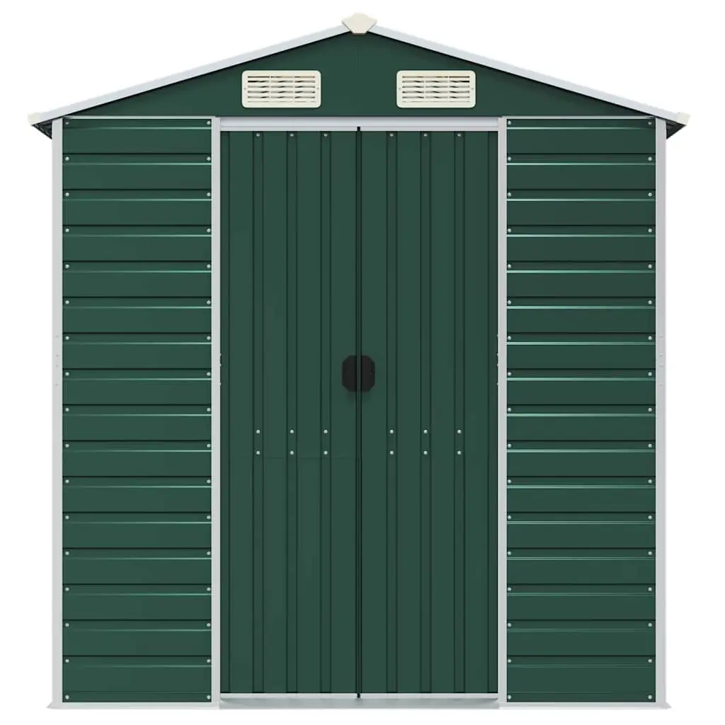 Outdoor Storage Shed Green Galvanised Steel Durable 191x725x198cm