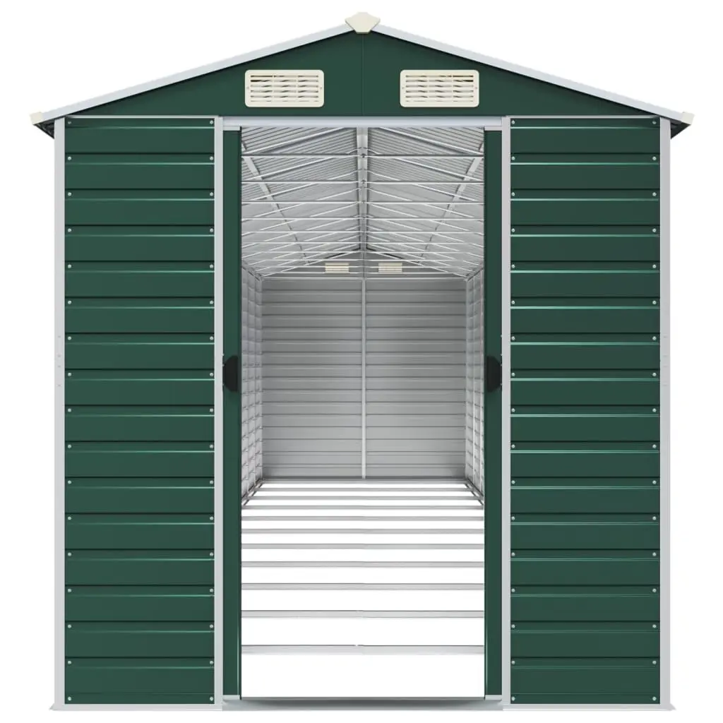 Garden Shed Green Metal Storage Outdoor Tool House Galvanised Steel Structure 191 x 980 x 198 cm