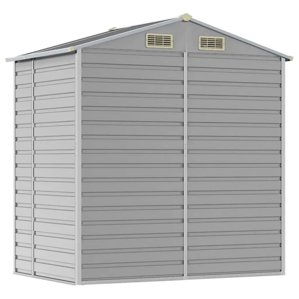 Garden Shed Galvanised Steel Outdoor Tool House Grey 191x130x198cm
