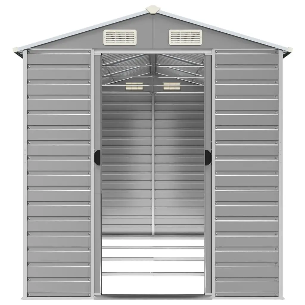 Garden Shed Galvanised Steel Grey Outdoor Storage 191x385x198cm