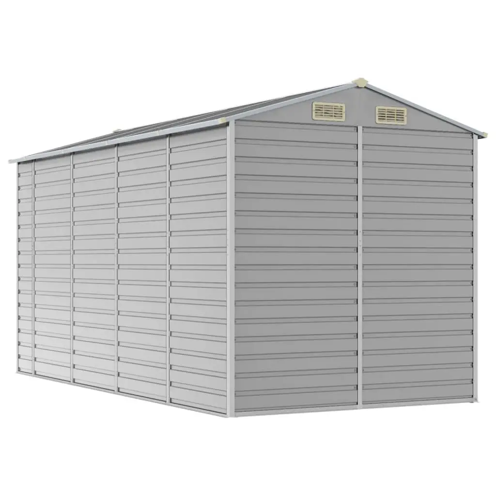 Garden Shed Galvanised Steel Grey Outdoor Storage 191x385x198cm
