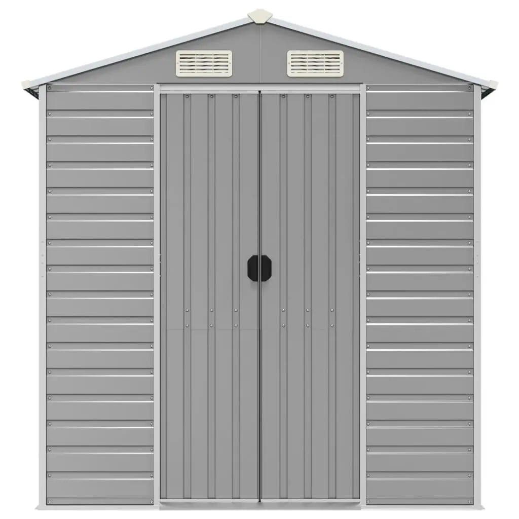 Grey Galvanised Steel Garden Shed Outdoor Storage Tool House 191x470x198cm