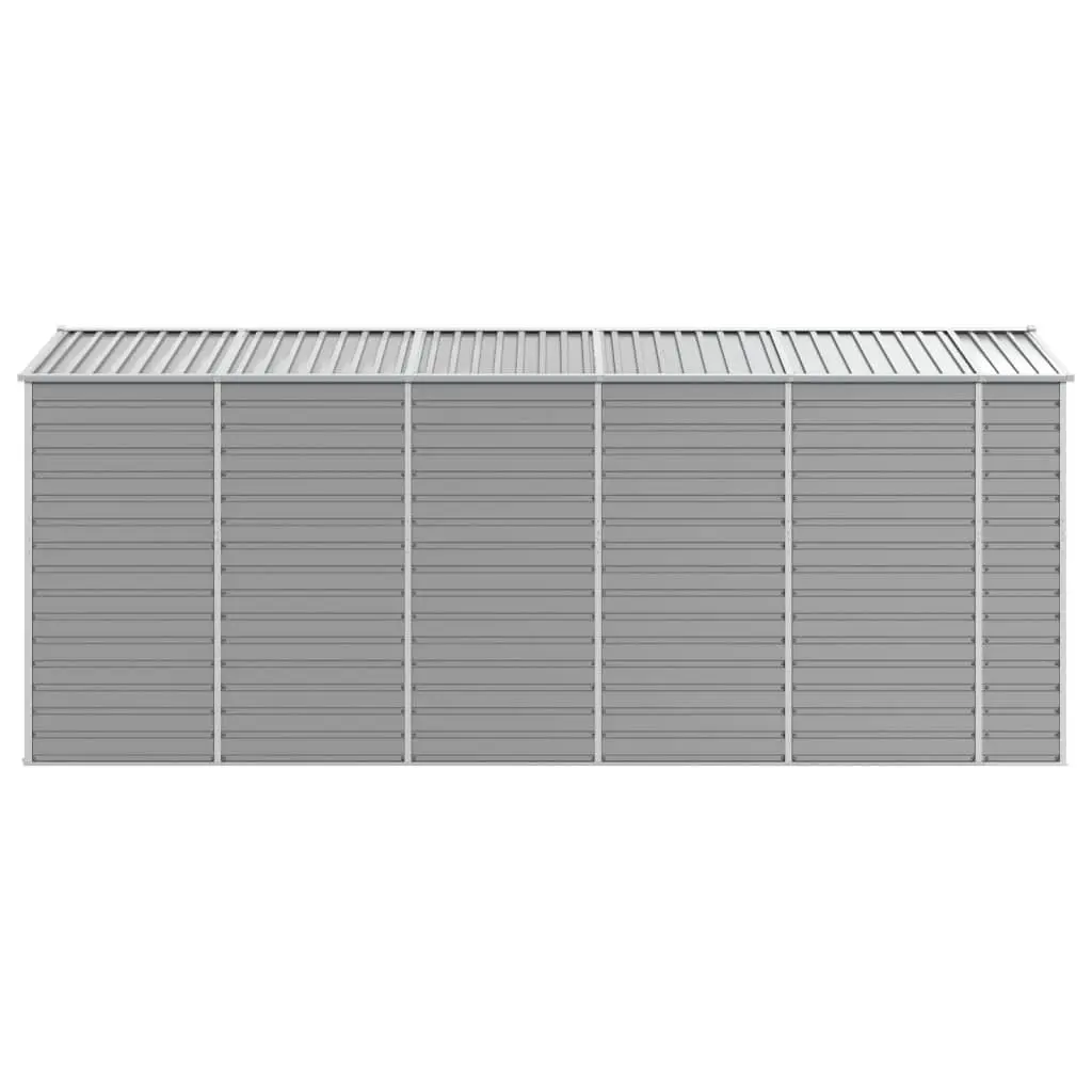 Grey Galvanised Steel Garden Shed Outdoor Storage Tool House 191x470x198cm