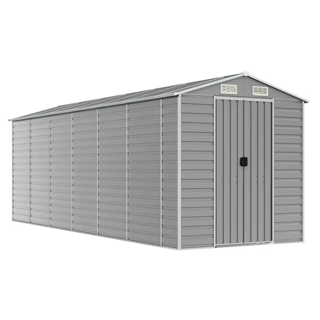 Garden Shed Grey Outdoor Storage Galvanised Steel Tool House Backyard