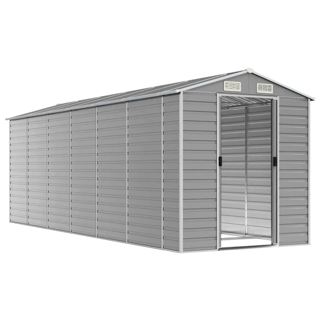 Garden Shed Grey Outdoor Storage Galvanised Steel Tool House Backyard