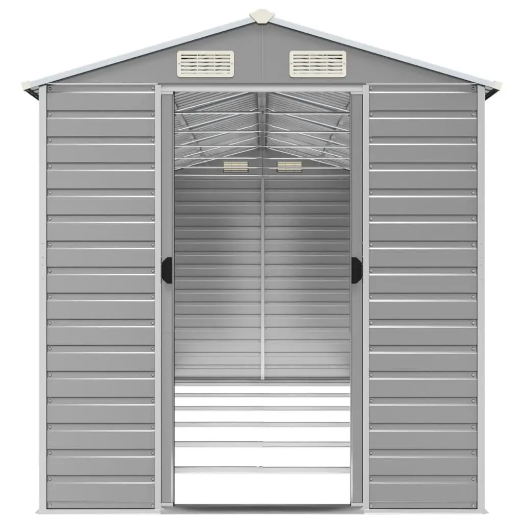 Garden Shed Grey Outdoor Storage Galvanised Steel Tool House Backyard