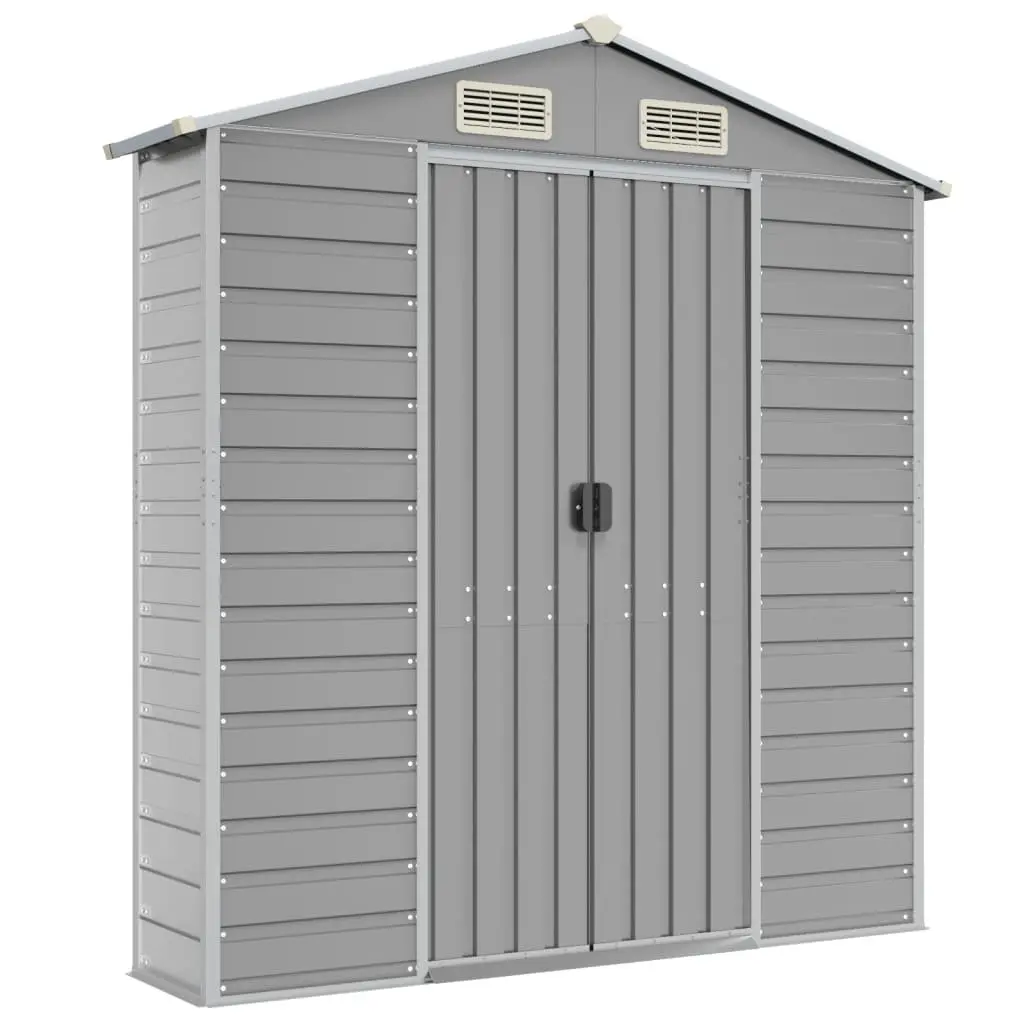 Garden Shed Grey Outdoor Storage Galvanised Steel Tool House Backyard