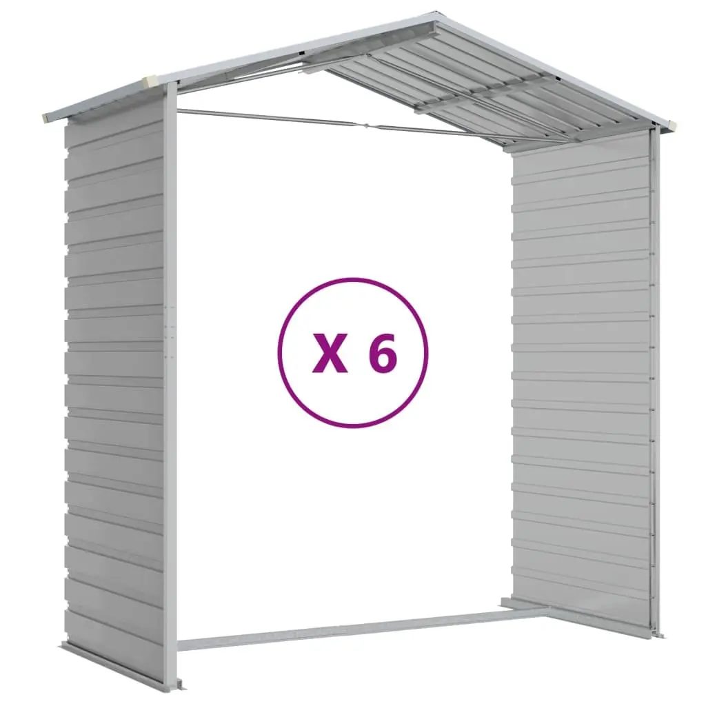 Garden Shed Grey Outdoor Storage Galvanised Steel Tool House Backyard
