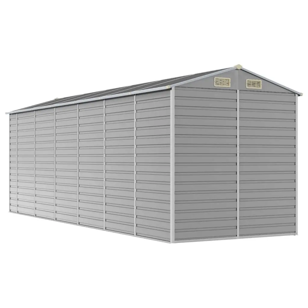 Garden Shed Grey Outdoor Storage Galvanised Steel Tool House Backyard