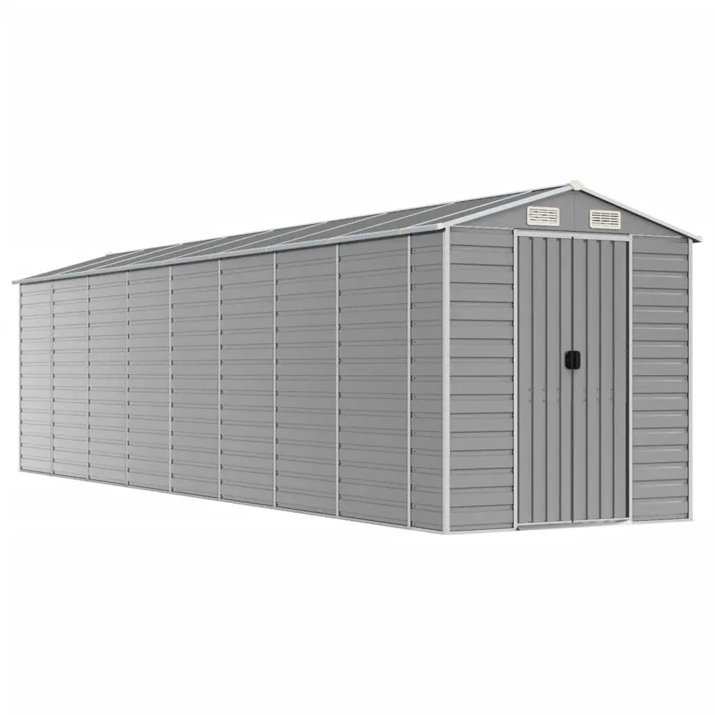 Grey Metal Garden Storage Shed