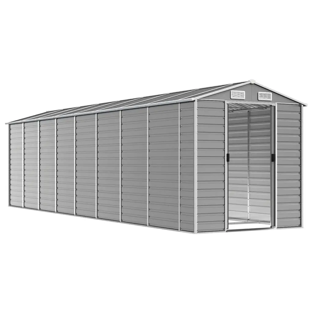 Grey Metal Garden Storage Shed