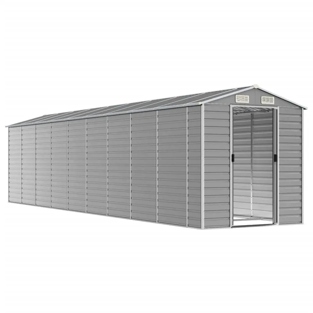 Galvanised Steel Garden Shed Grey Outdoor Storage 191x198x810cm