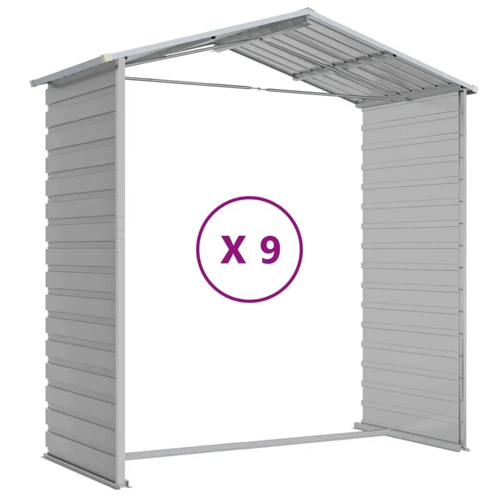 Galvanised Steel Garden Shed Grey Outdoor Storage 191x198x810cm