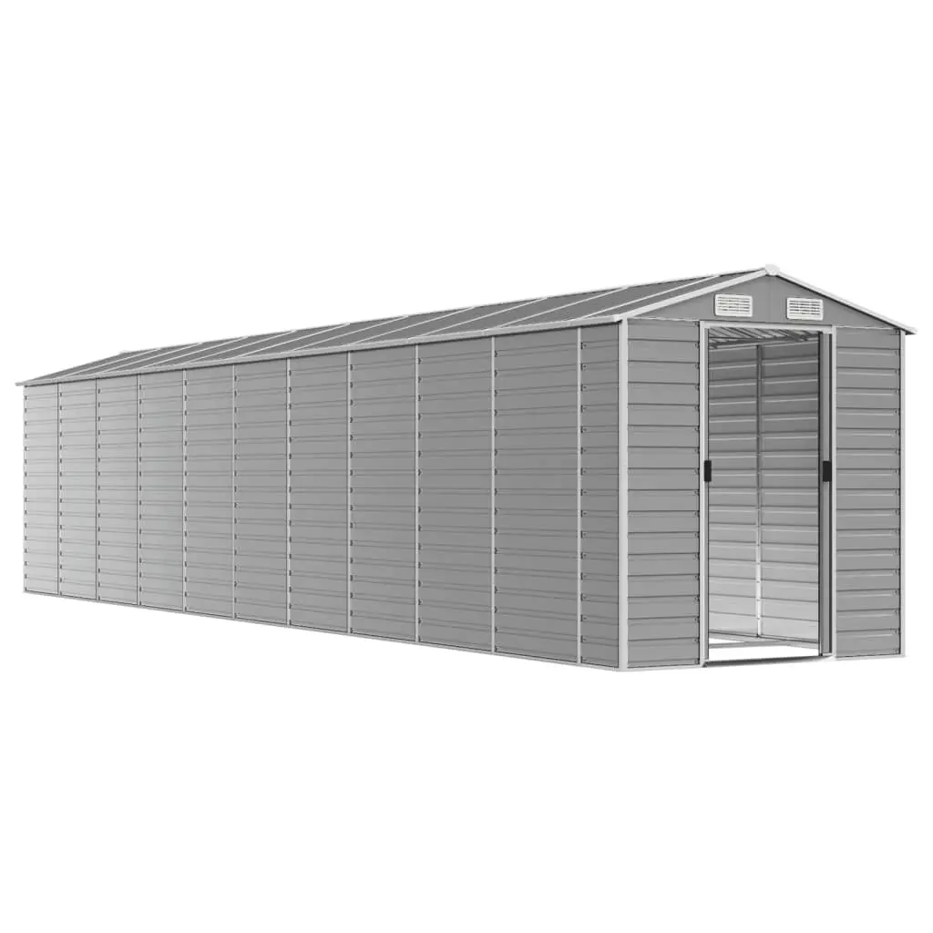 Garden Shed Metal Storage Outdoor Galvanised Steel Grey 191x895x198 cm