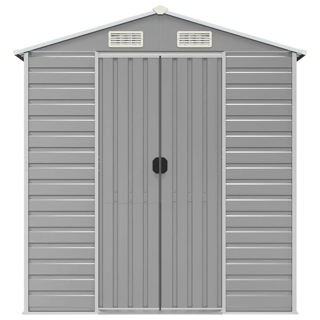 Garden Shed Metal Storage Outdoor Galvanised Steel Grey 191x895x198 cm