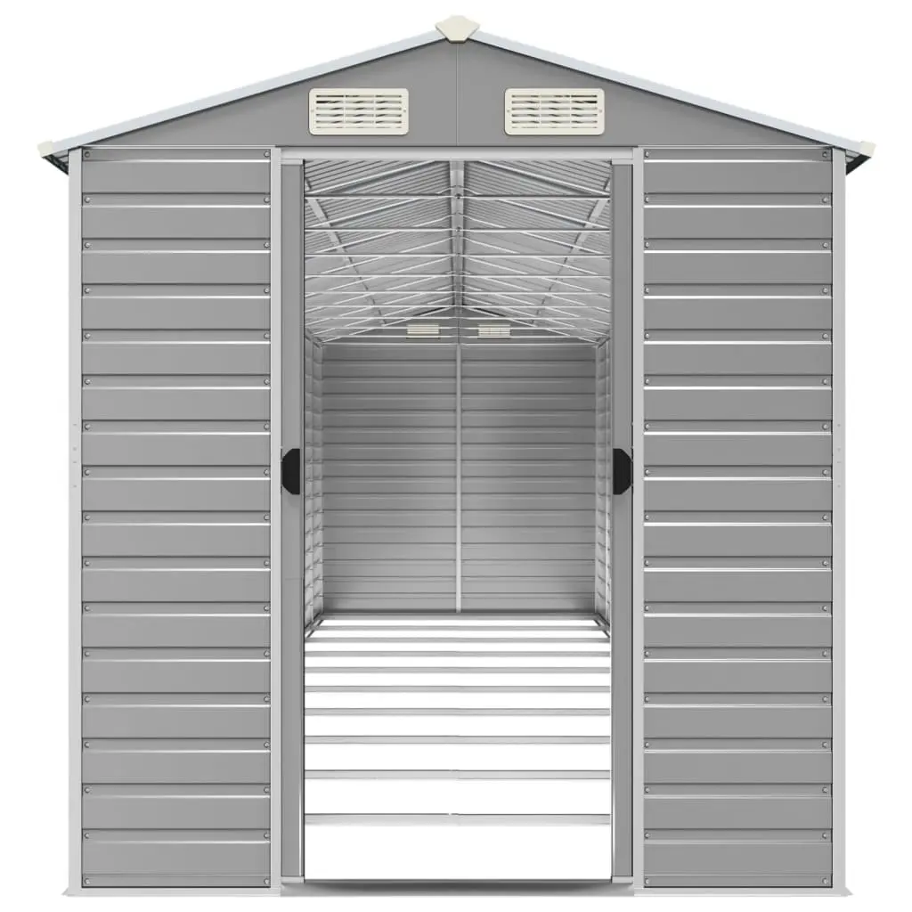 Garden Shed Metal Storage Outdoor Galvanised Steel Grey 191x895x198 cm