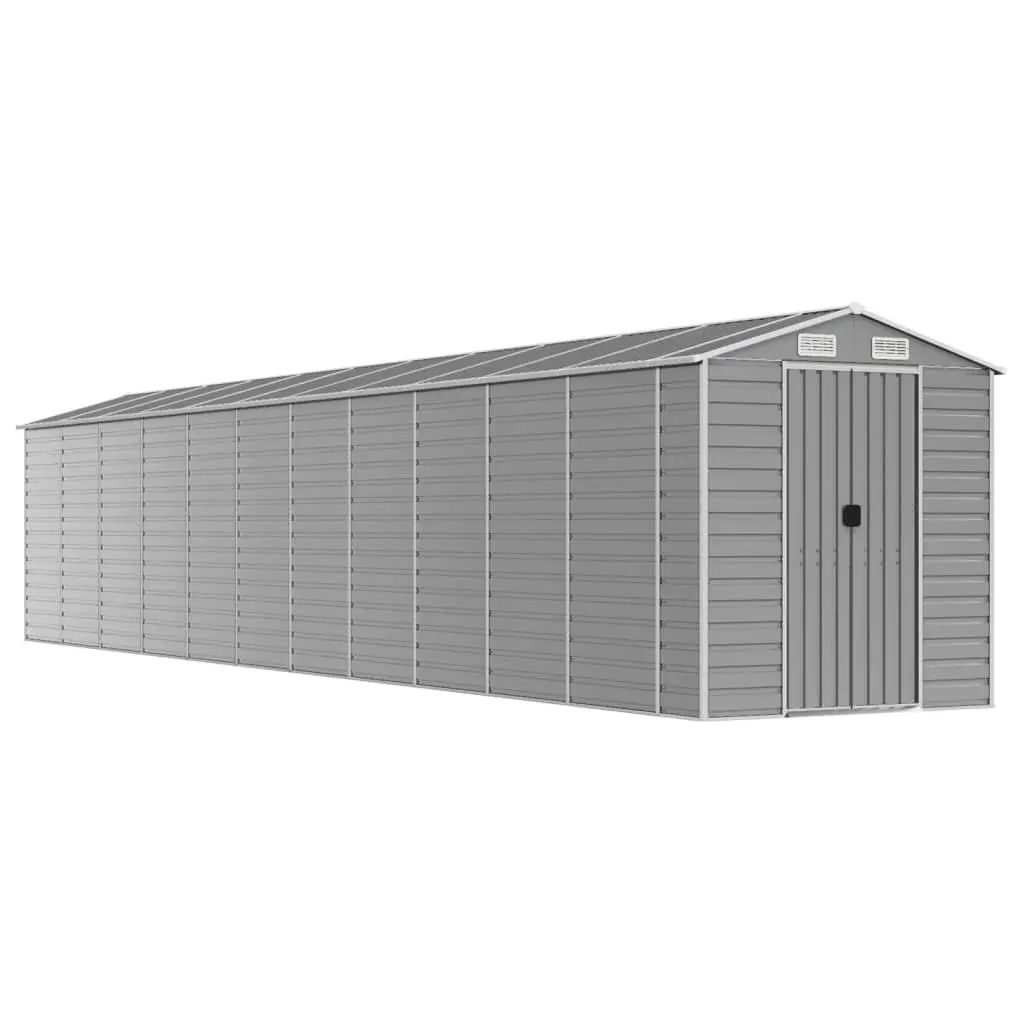 Garden Shed Light Grey Galvanised Steel Outdoor Storage Tool House 191x980x198cm