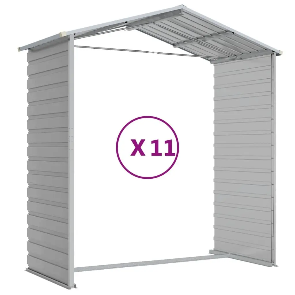 Garden Shed Light Grey Galvanised Steel Outdoor Storage Tool House 191x980x198cm