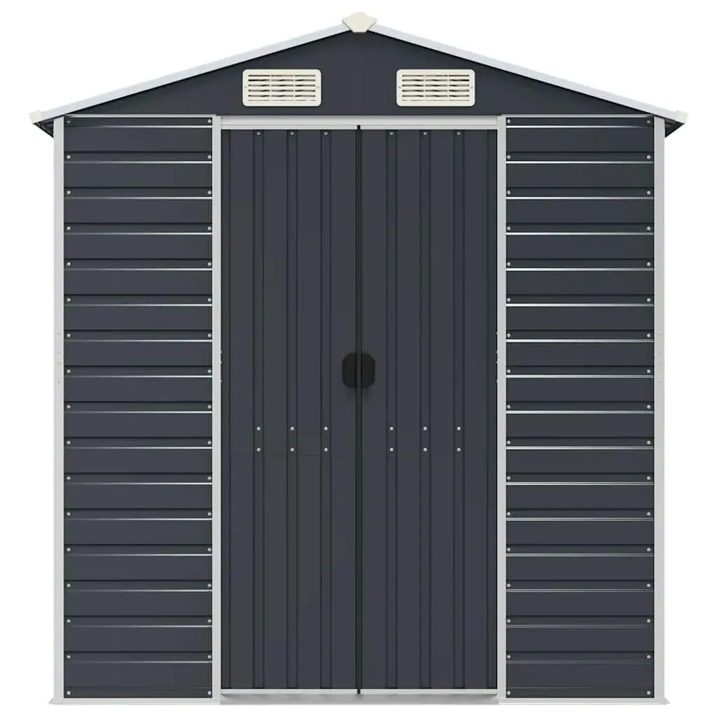 Garden Shed Anthracite Galvanised Steel Metal Outdoor Storage 191 x 215 x 198 cm