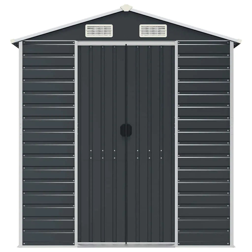 Garden Shed Galvanised Steel Anthracite 191x300x198 cm Outdoor Storage