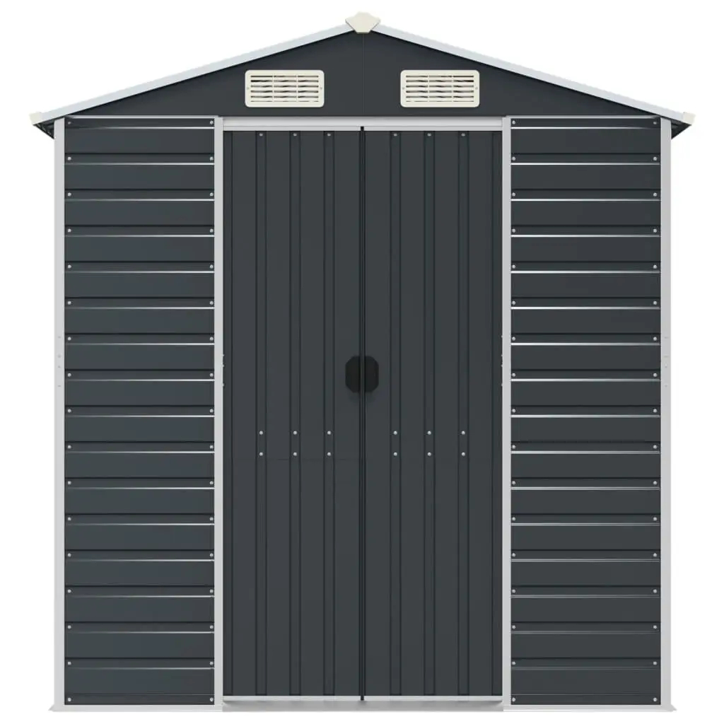 Garden Shed Anthracite Galvanised Steel Outdoor Storage 191 x 555 x 198 cm