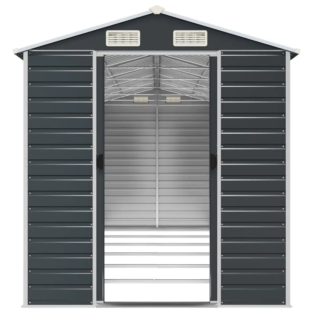 Garden Shed Anthracite Galvanised Steel Outdoor Storage 191 x 555 x 198 cm