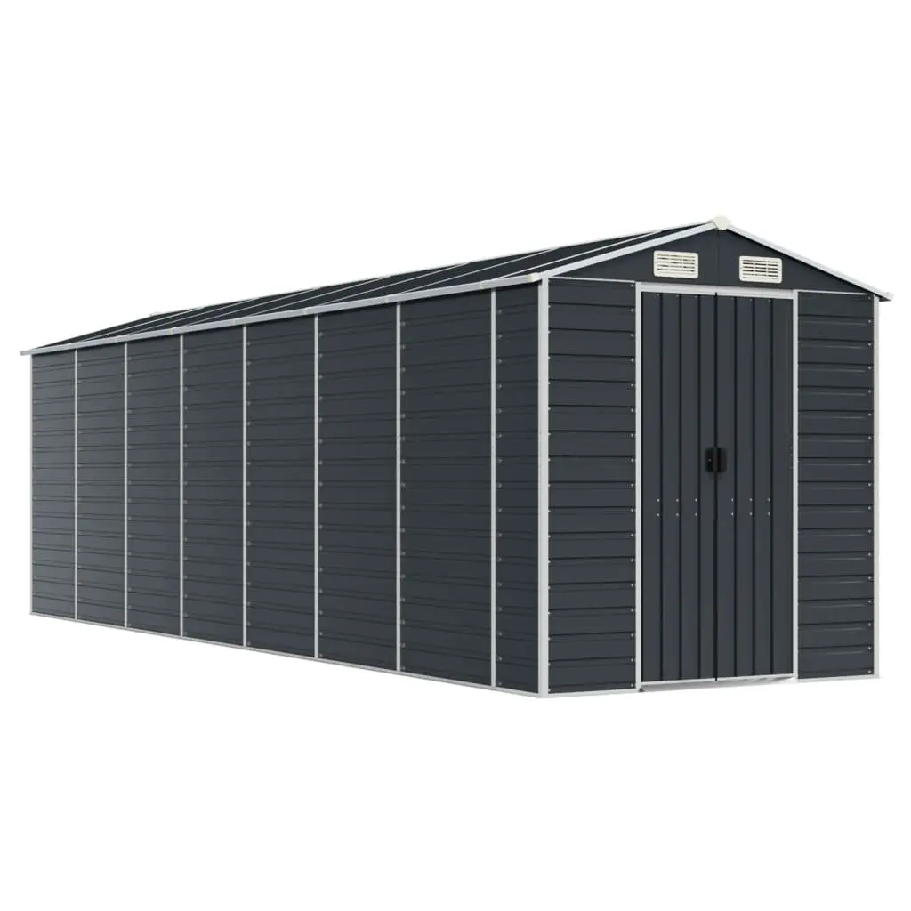 Garden Shed Anthracite 191x640x198cm Galvanised Steel Outdoor Storage Tool House