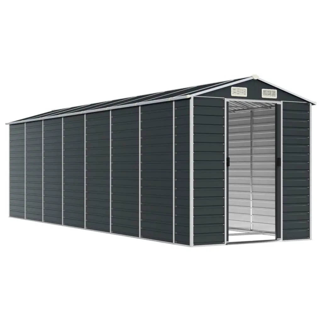 Garden Shed Anthracite 191x640x198cm Galvanised Steel Outdoor Storage Tool House